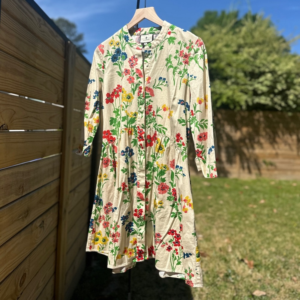 Tuckernuck Floral Royal Shirt Dress w/ pockets!